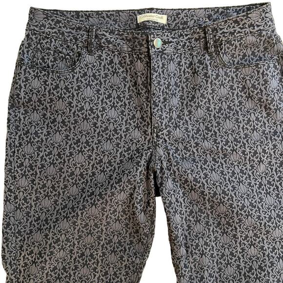 Coldwater Creek Natural Fit Navy Blue Jacqard Pants Size 14 Brocade Look - Picture 12 of 12